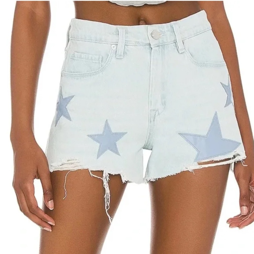 NWT BLANKNYC Frayed Hem Barrow Cut Off Denim Short Blue Star SIZE 31